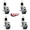 Service Caster 3'' Gray Poly Swivel 1-7/8'' Expanding Stem Caster Set with Brake, 4PK SCC-EX20S314-PPUB-TLB-178-4 - alternate 4